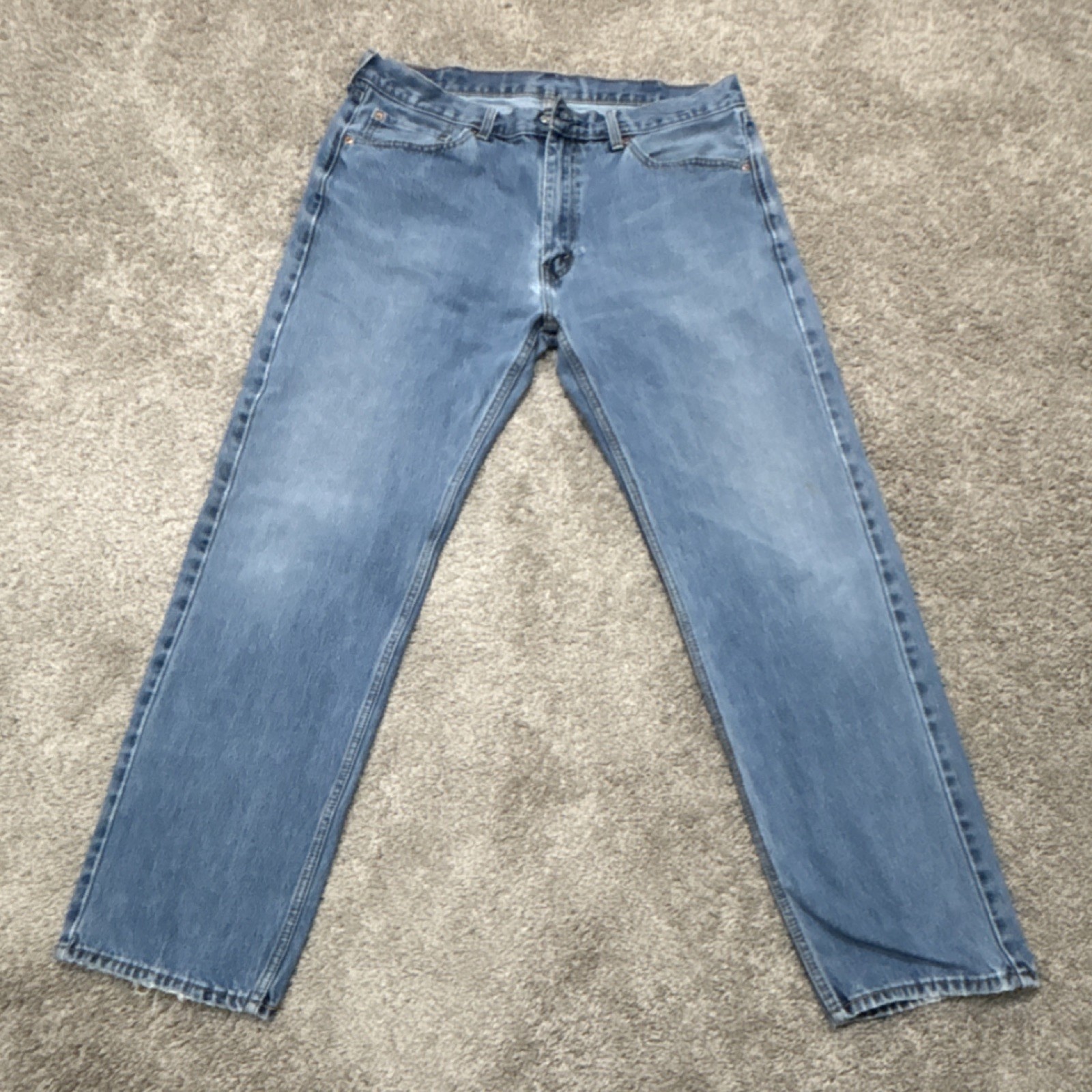 Levi’s 500 Series Men’s 505 Straight Blue Medium Wash Denim Jeans 5-Pocket