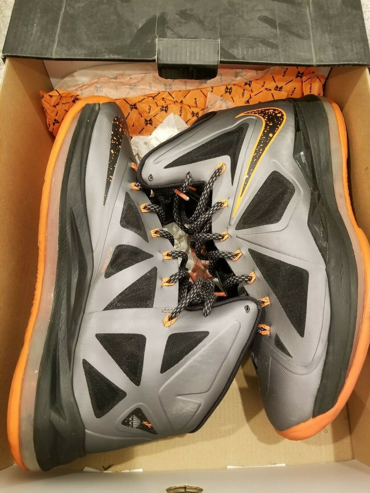 Size 9.5 – Nike LeBron 10 Lava 2012, Slightly used, original box included