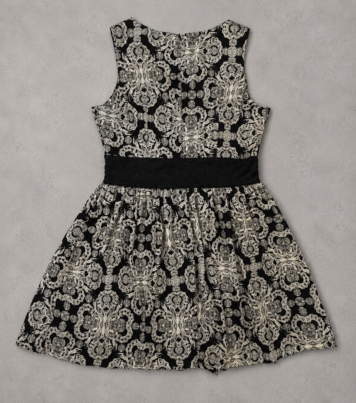 Ruby Rocks Boutique Dress UK 12 Black Cream Rockabilly 50s Retro Skater Party