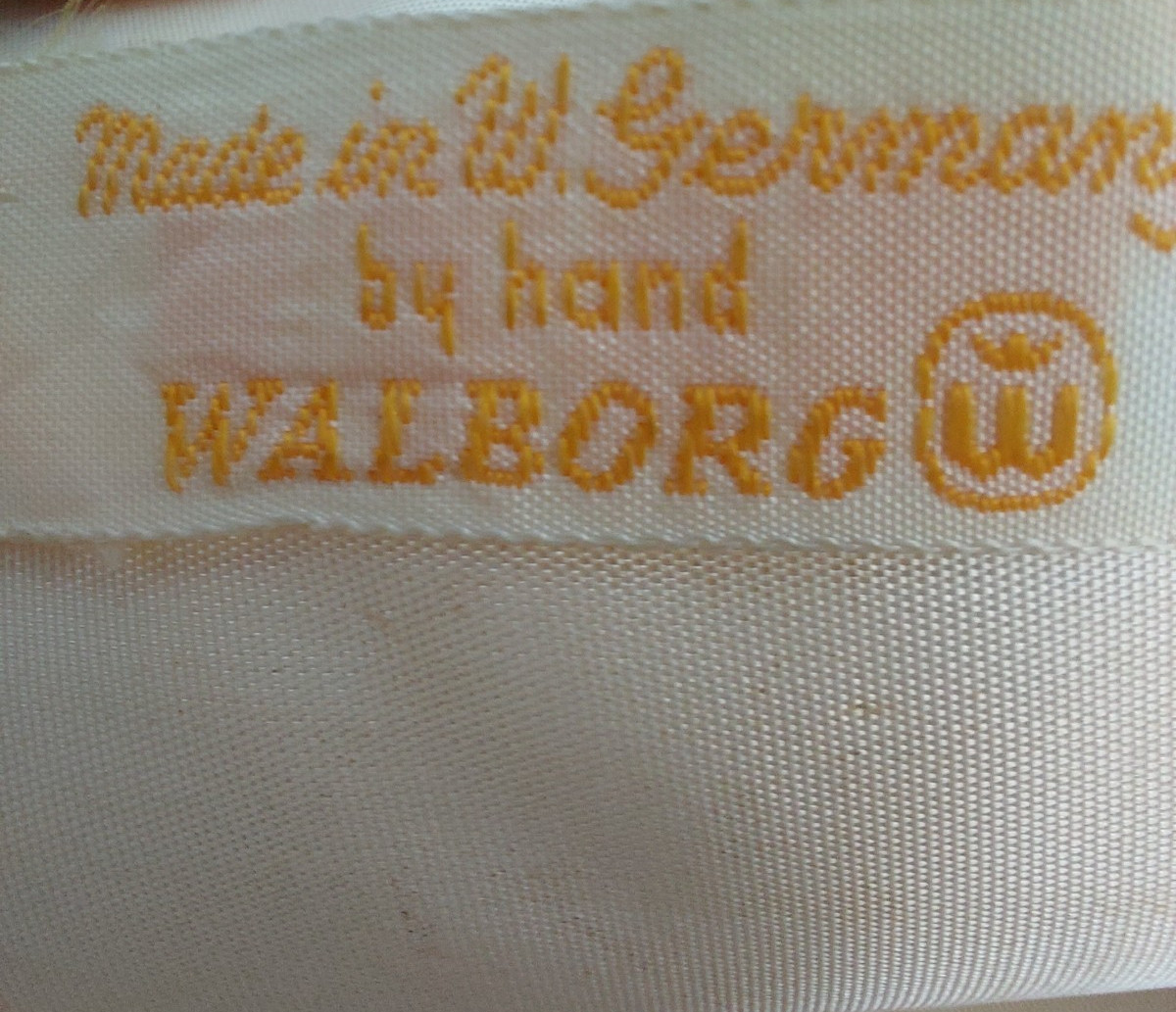Vtg. Walborg Hand Beaded Clutch Purse Ivory Pink Blue Floral Made in W. Germany