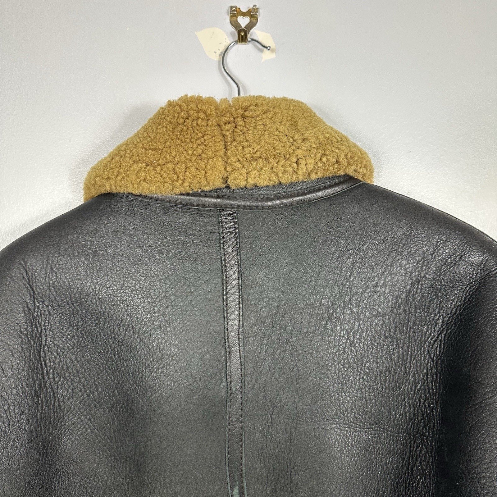 Vintage RAF Leather Sheepskin Flying Jacket, Aviator Shearling Military, Mens XL