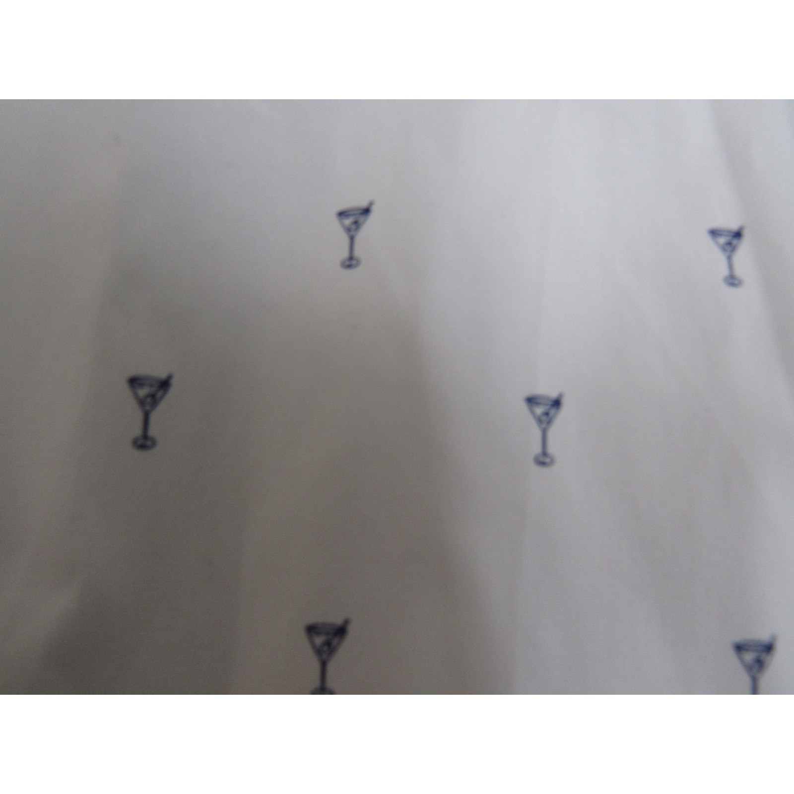 Bonobos Mens Martini Glass Print Button Down Shirt White Blue Standard Fit L