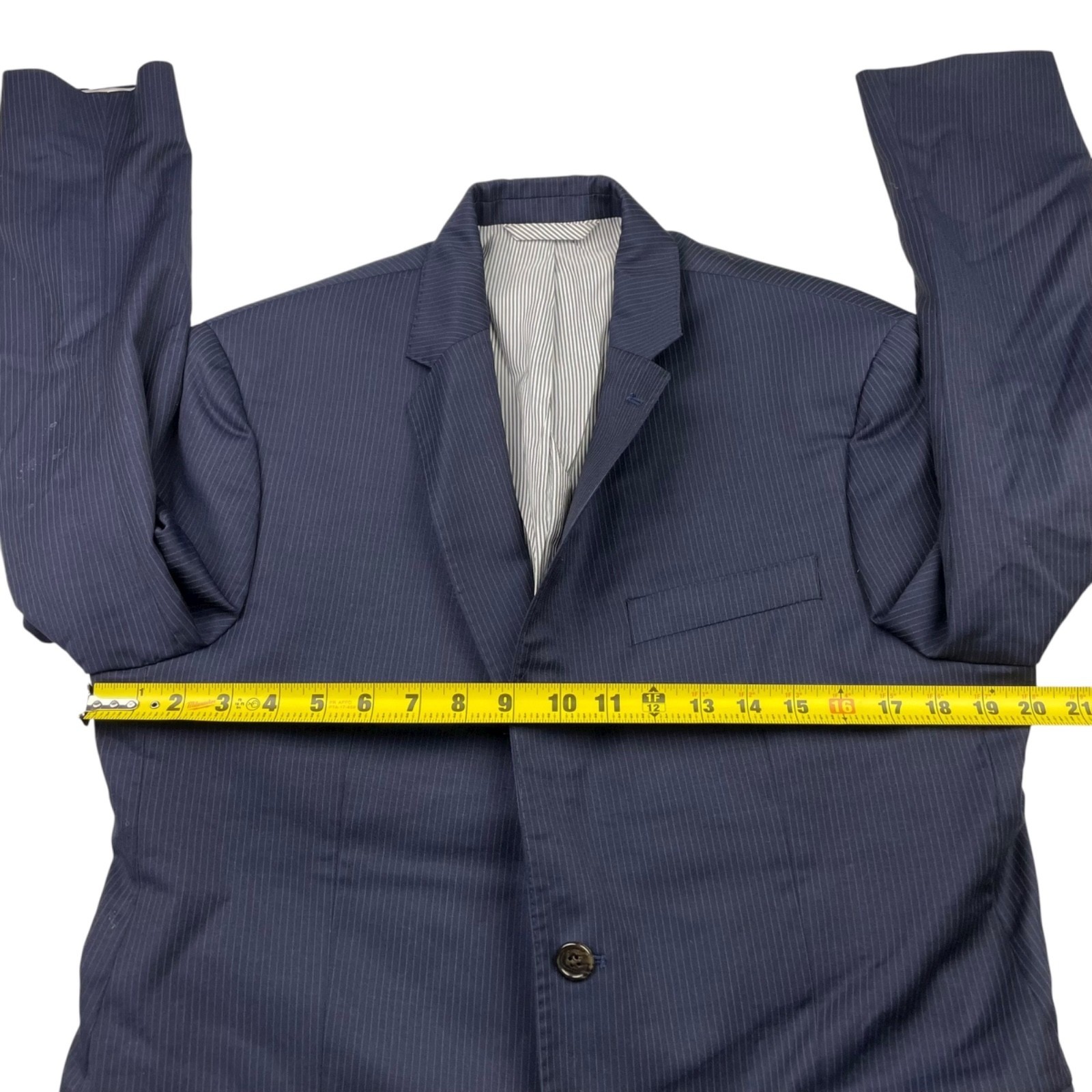 Todd Snyder Men’s Mayfair Fit 100% Wool 2-Button Blazer Navy Blue Stripe • 40R