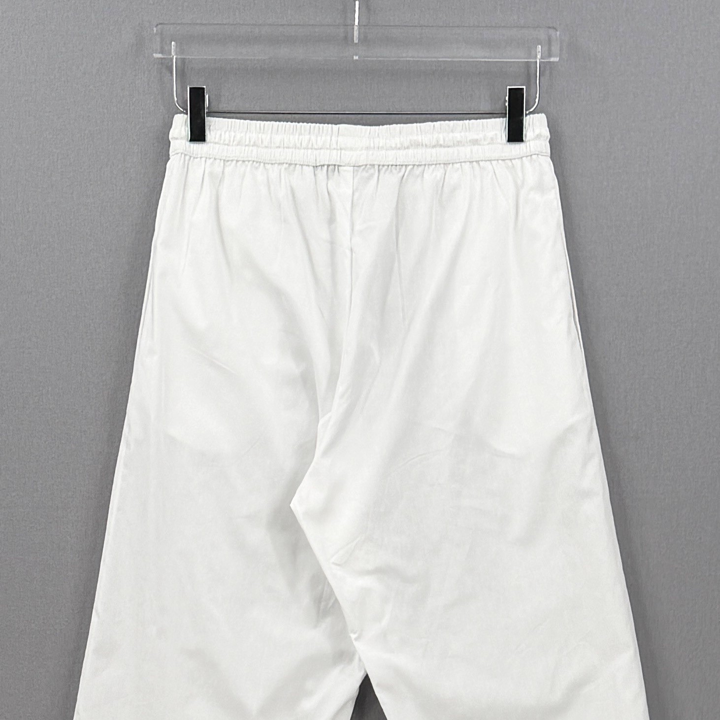 ENZA COSTA Poplin Resort Pant Womens Small White Cotton Wide Leg Drawstring NEW
