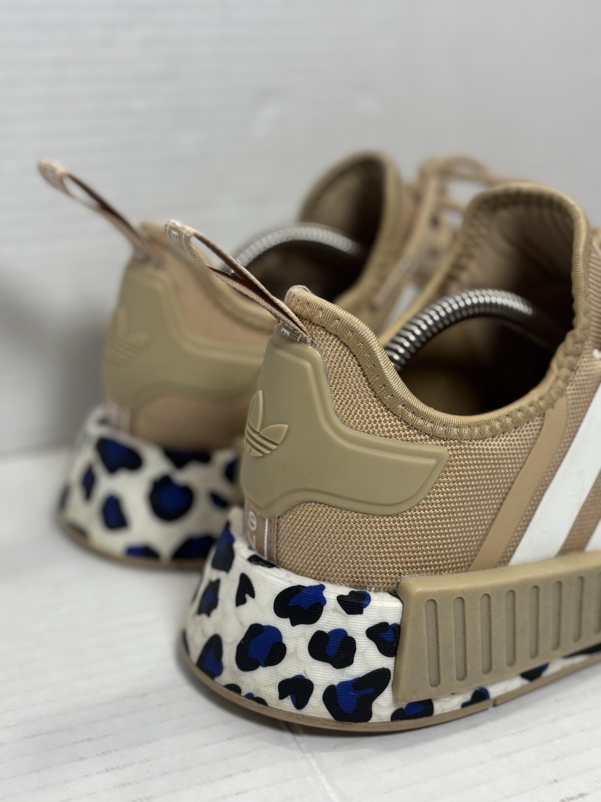 Adidas NMD_R1 Women’s 9.5 Pale Nude Leopard Boost GZ8025 Fashion Running Shoes