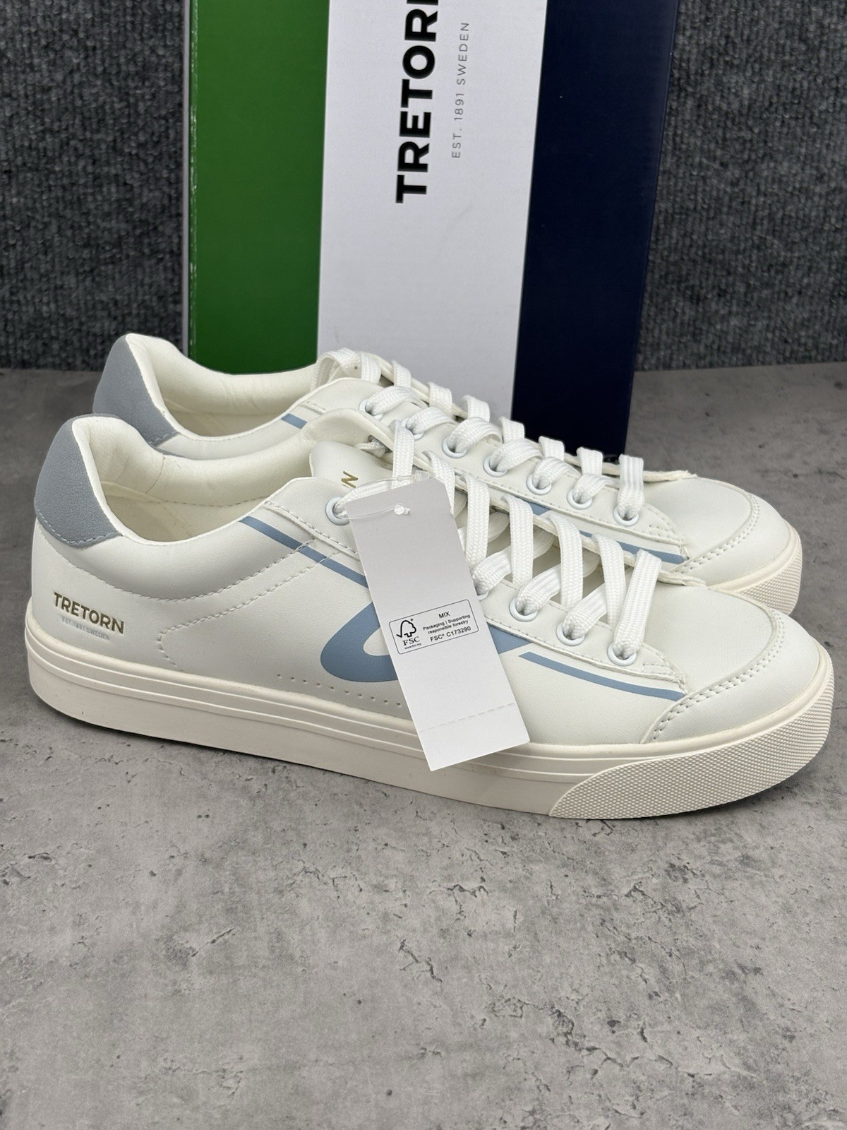 Tretorn “Serve” Women’s White/Blue, Size 8.5, Memory Foam Footbed Sneaker NEW!!