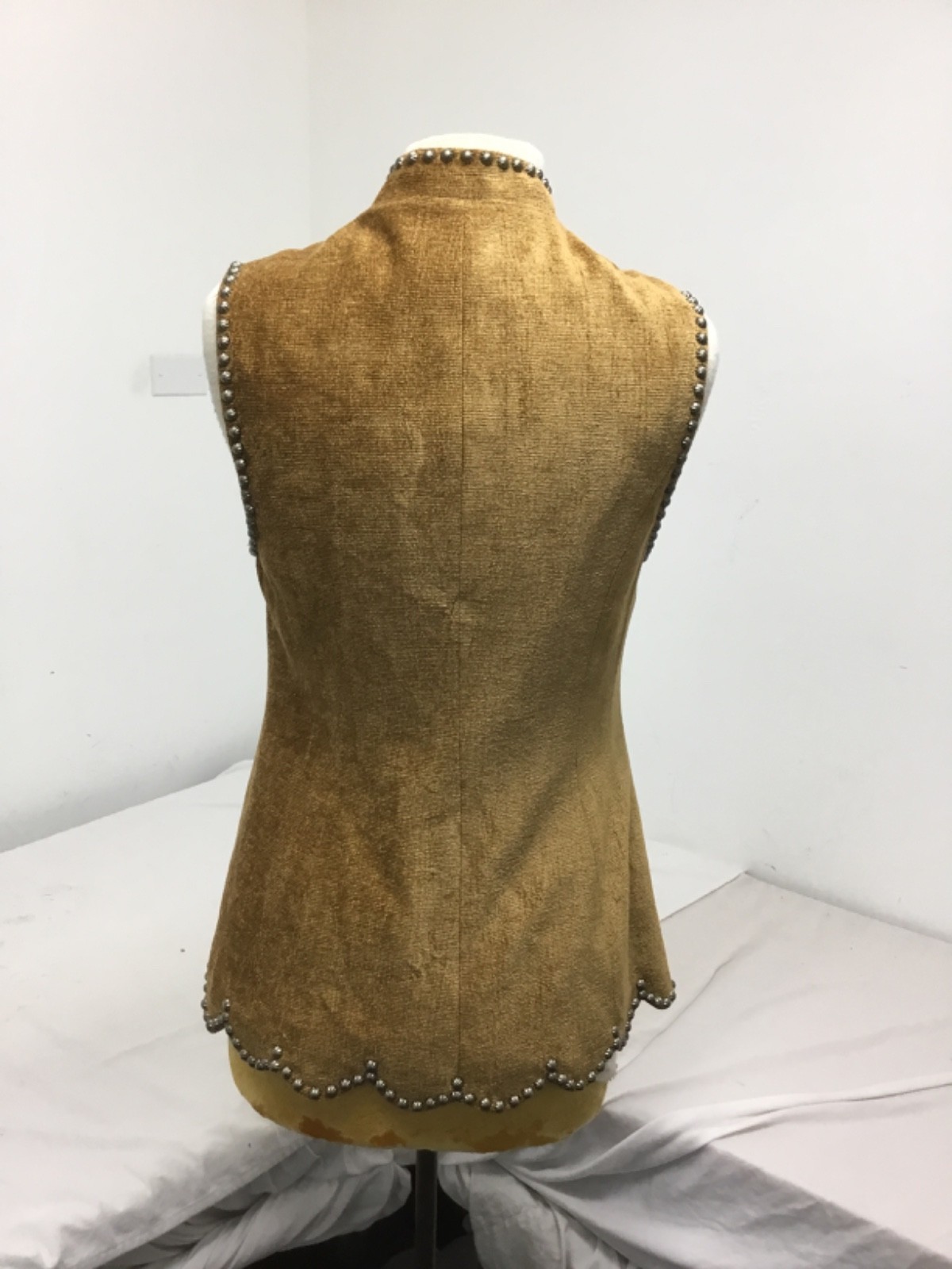 Double D Ranch Wear, Studded Vest, Button Down, Brown, Sz S, (SR896)