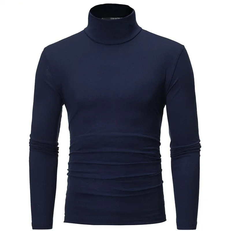 Mens Turtleneck Long Sleeve Shirt – Winter Pullover Sweater for Men