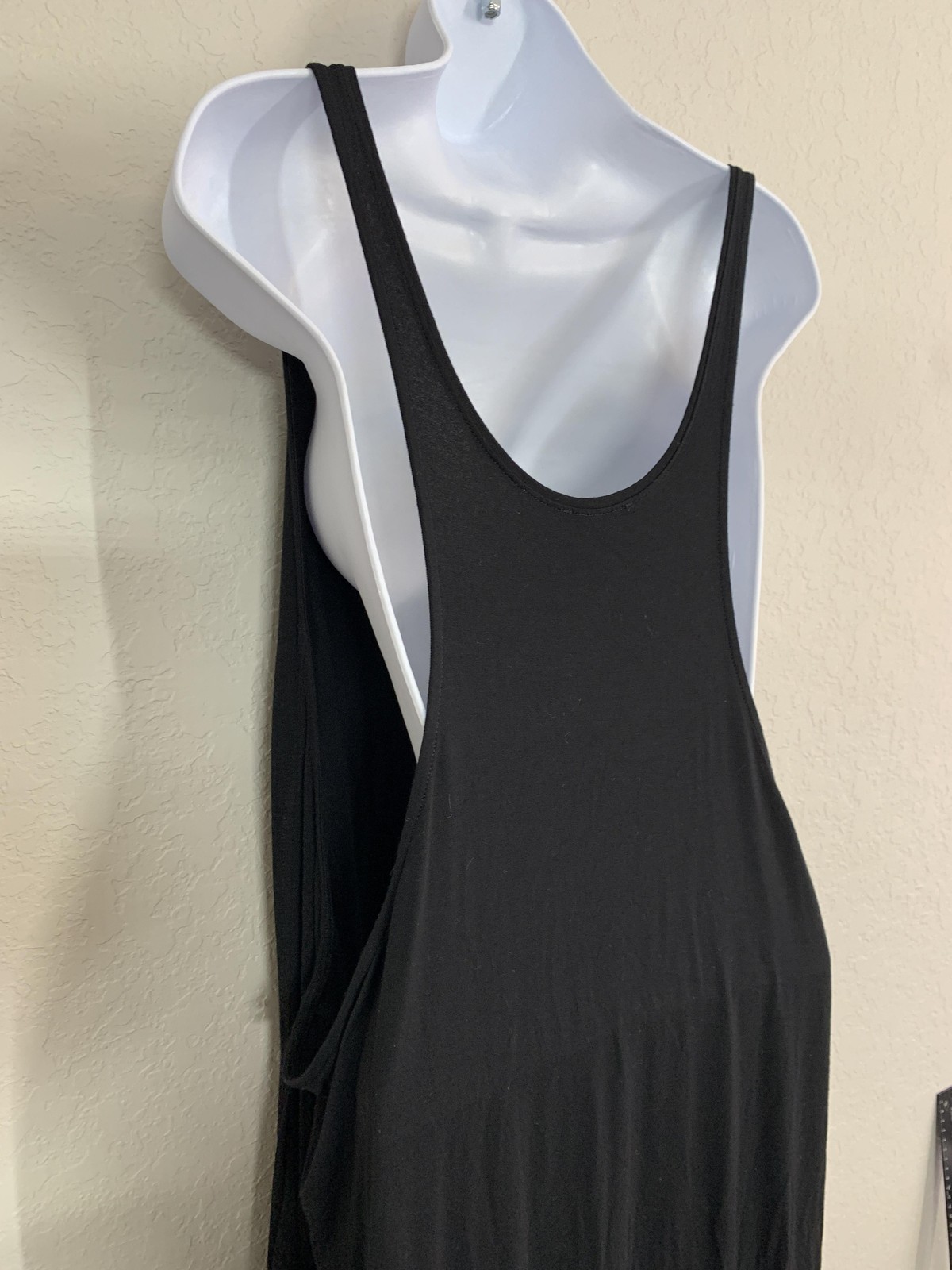 Eileen Fisher Dress Womens XL Black Jersey Scoop Neck Sleeveless Swing Pockets