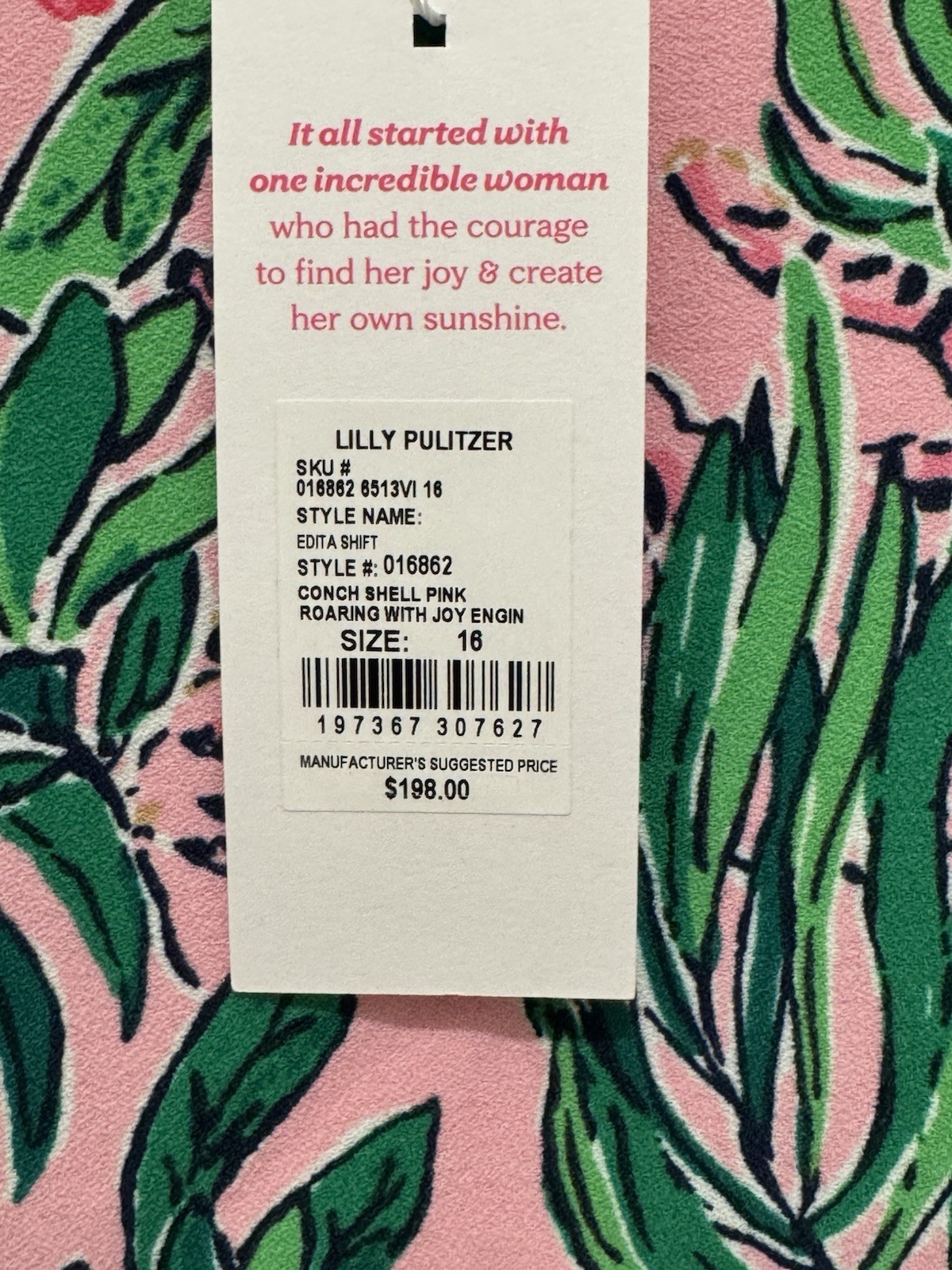 NWT Lilly Pulitzer 16 Edita Shift Dress “Roaring With Joy” sz 16