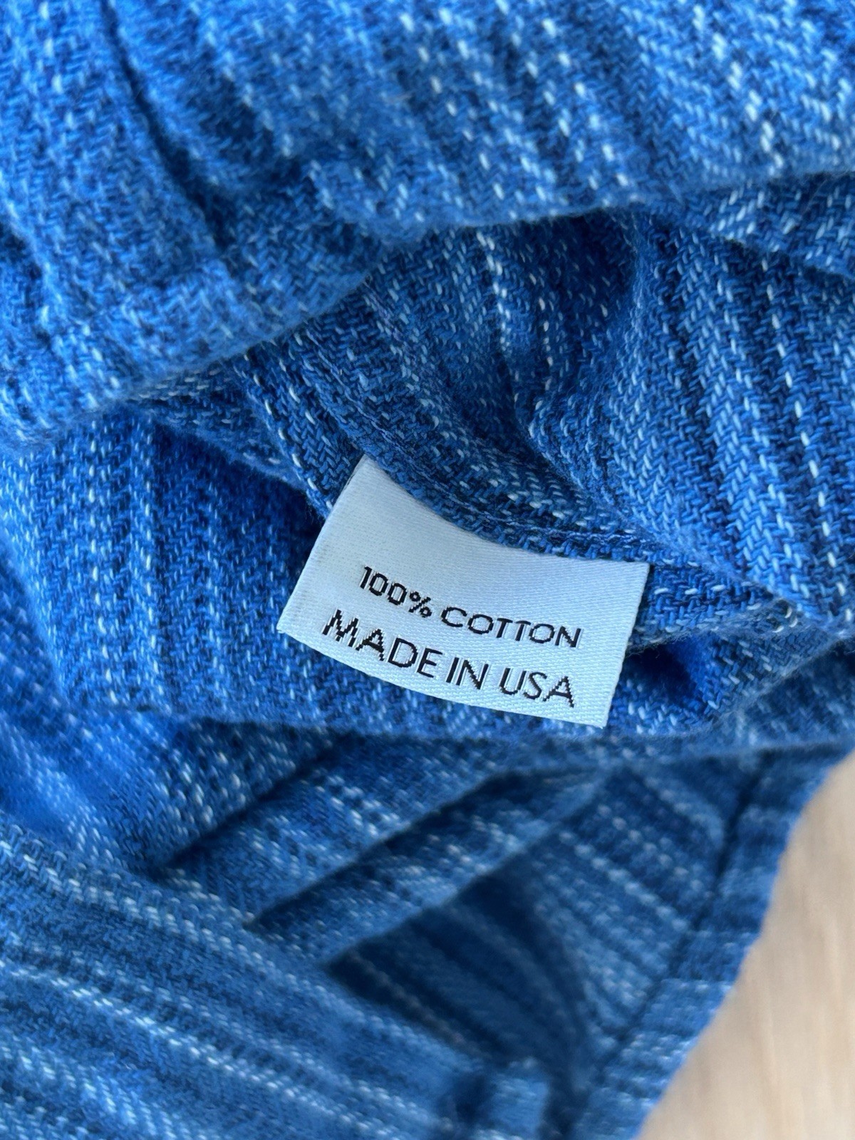 Gustin Shirt Mens XL Indigo Fade Pinstripe Button Up USA