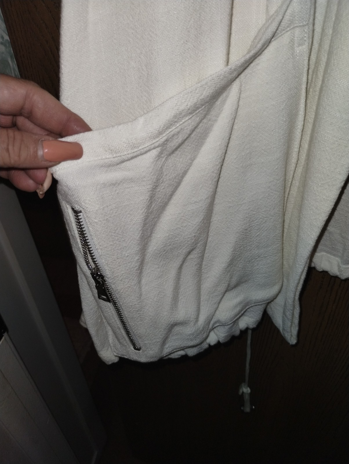 Blank NYC Linen/Cotton Blend Cream Bomber Style Jacket Size 3X