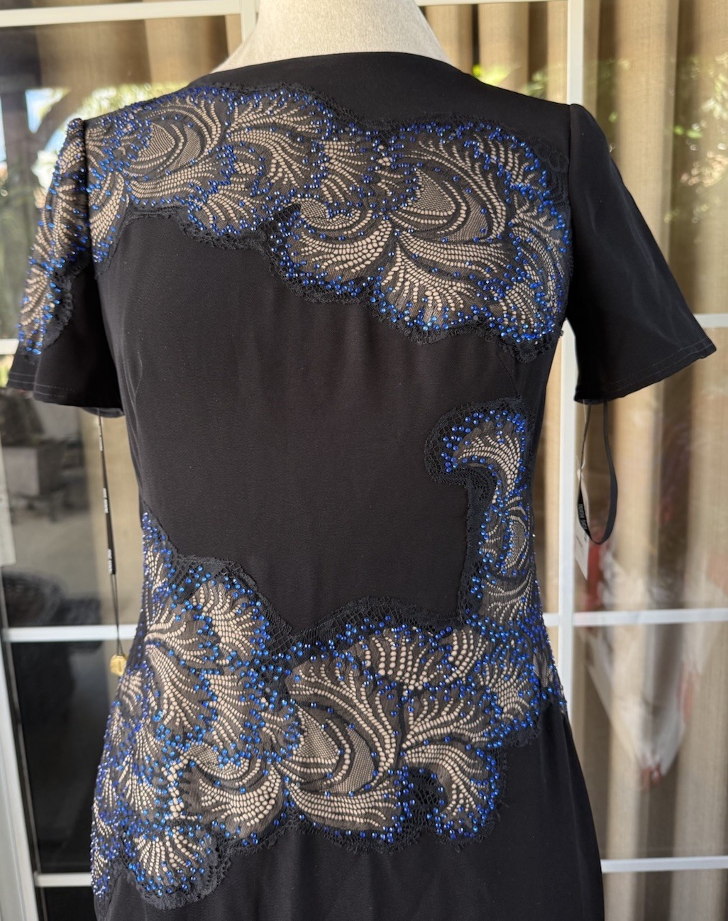 NWT Tadashi Shoji Crystal Lace Applique Side Panel Gown 4