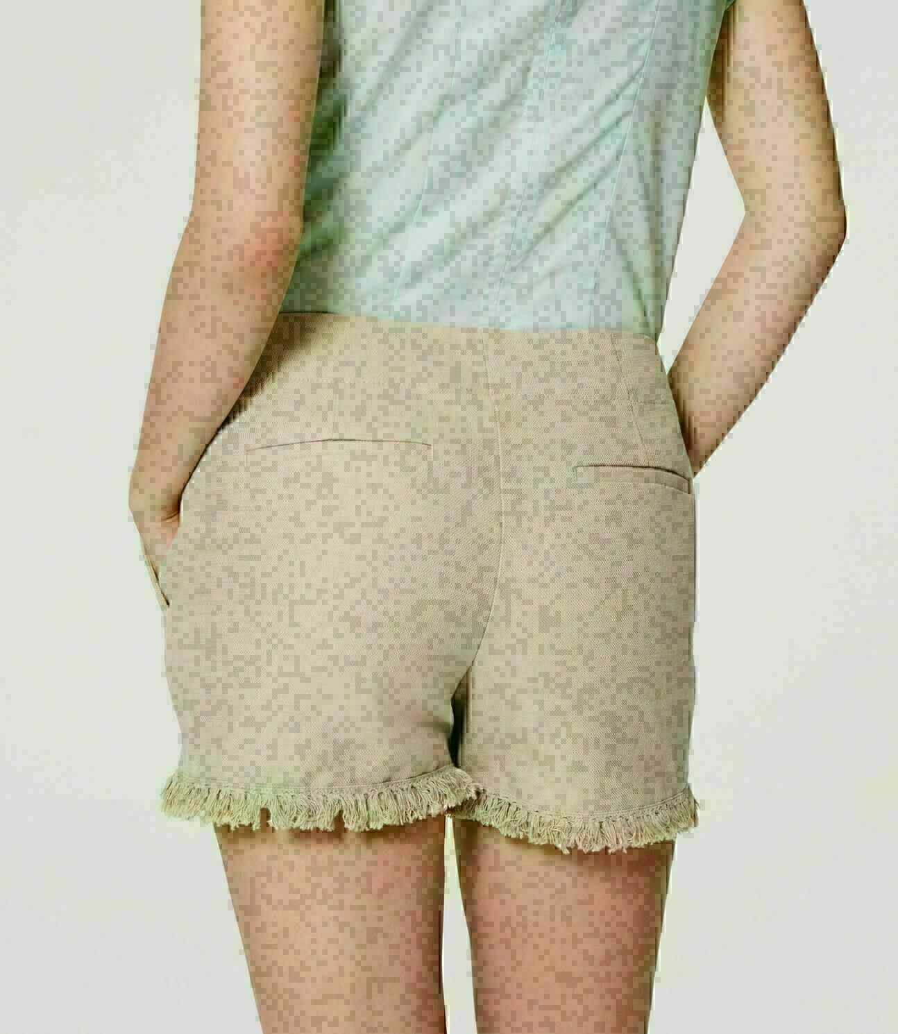 NWT Ann Taylor LOFT Tan/Khaki Linen blend fringe “The Riviera” women’s Shorts