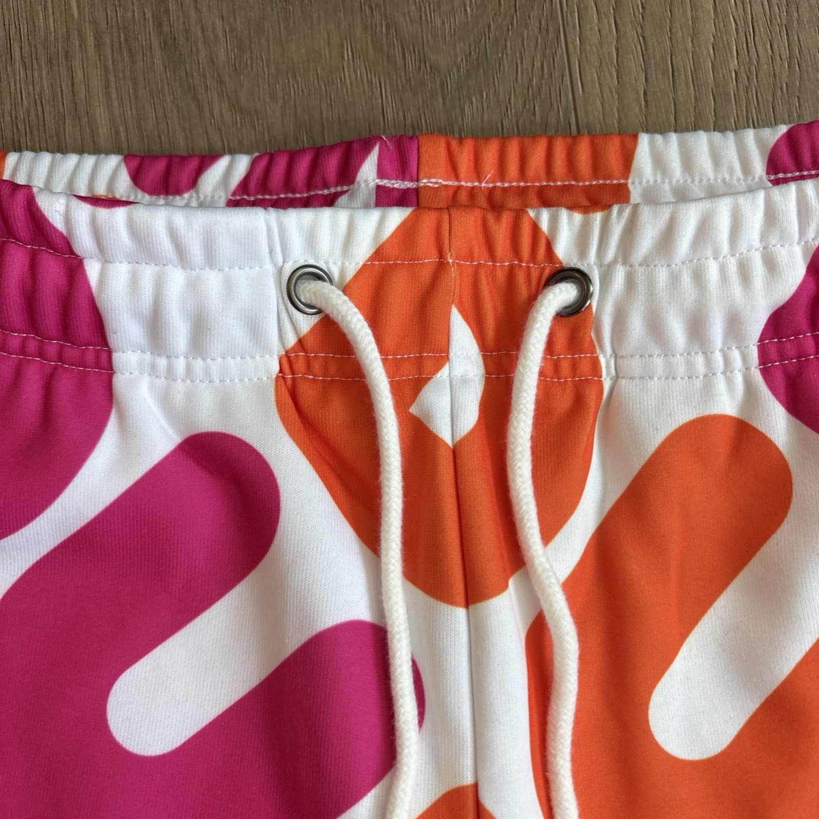 Dunkin Donuts Logo Pajama Lounge Pants Pink Orange Drawstring Y2K Unisex