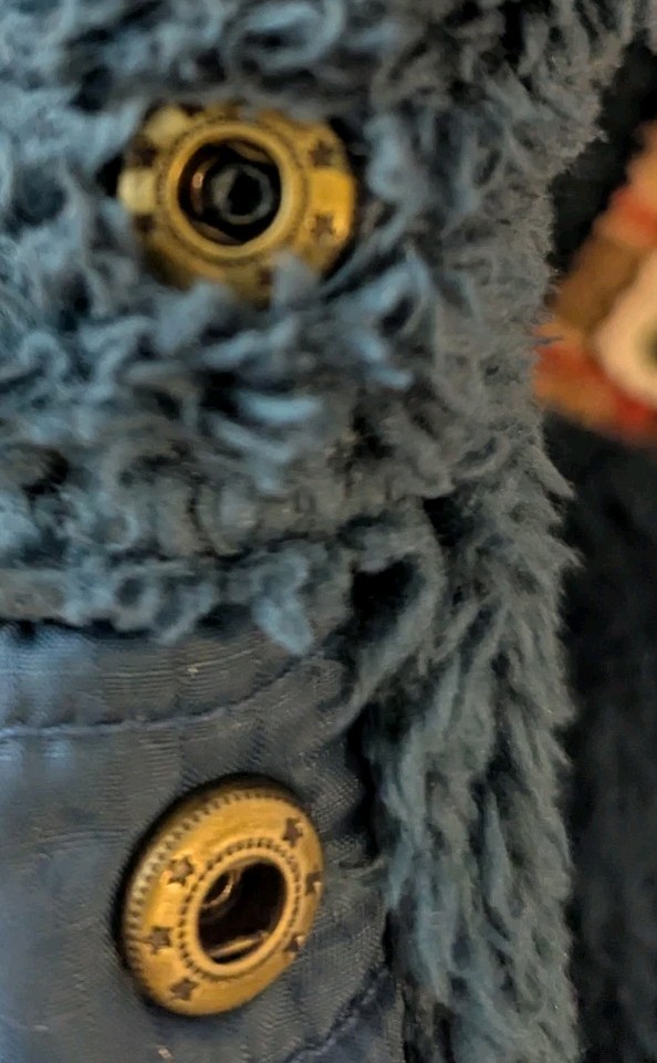 Free People Puffer Vest Dark Teal Blue Green Sherpa Size XS Quilted Ruffle Flaw