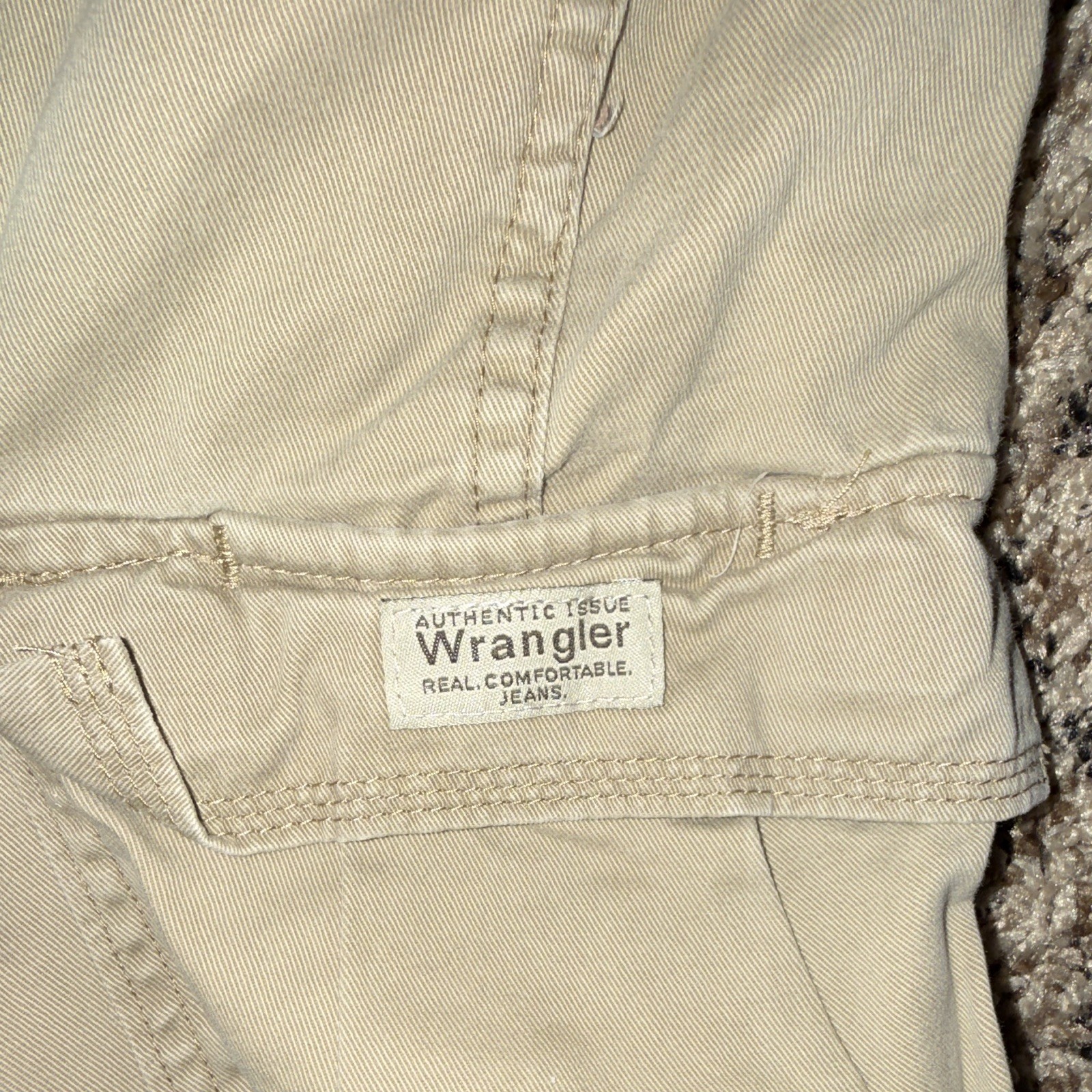 Wrangler Authentics Men’s Beige Cargo Pants 38W Regular Fit Straight Leg