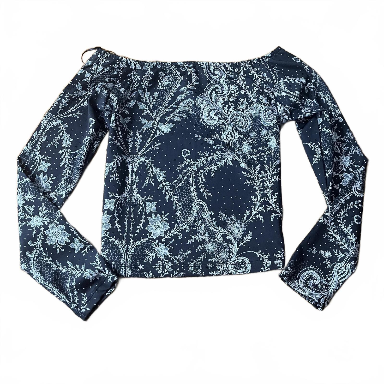 Urban Outfitters Off-Shoulder Boho Black & White Top