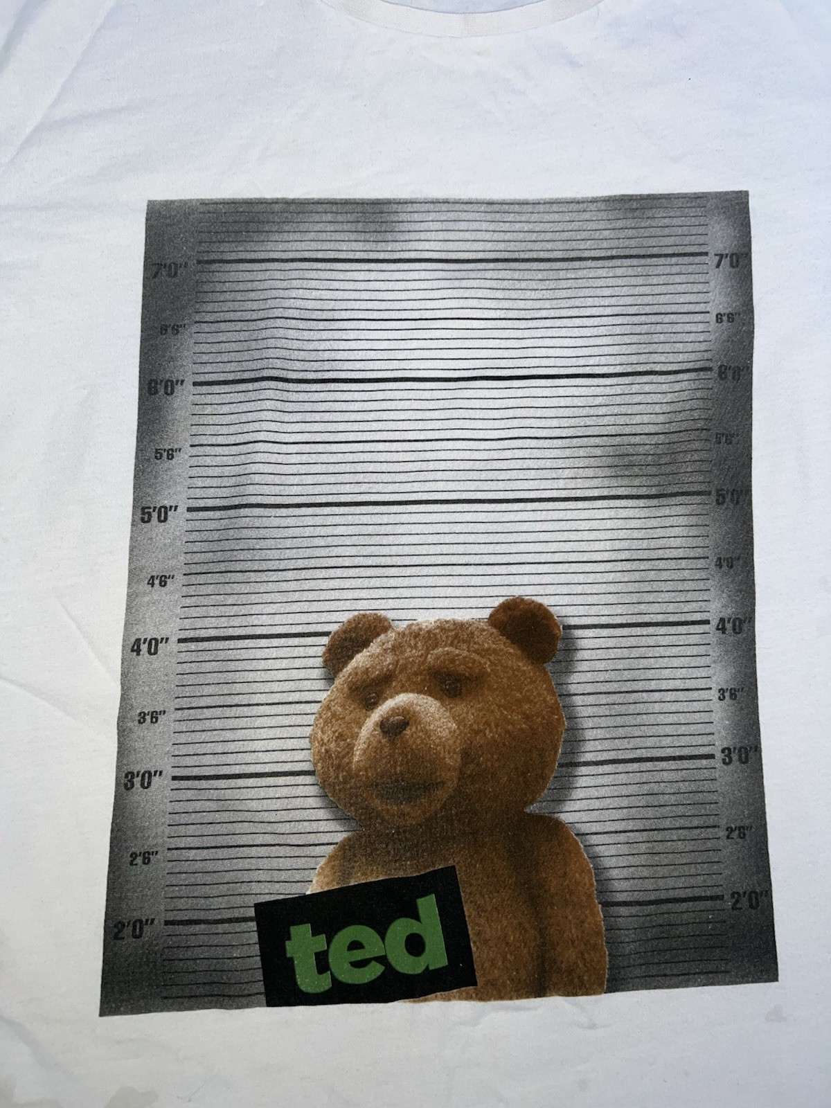 Ted 2012 Movie Mugshot Jail Bailout Shirt XL White