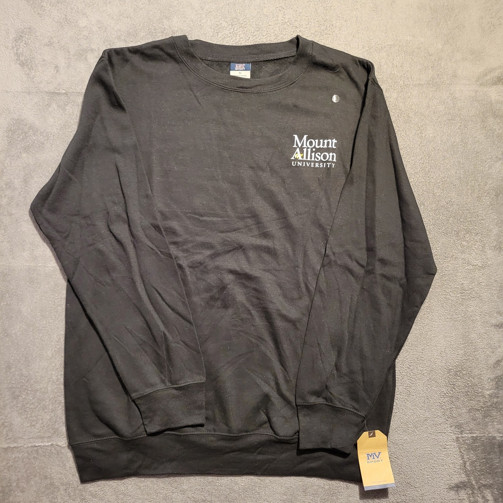 MV Sport Mount Allison University Pullover Sweatshirt Black XL NWT