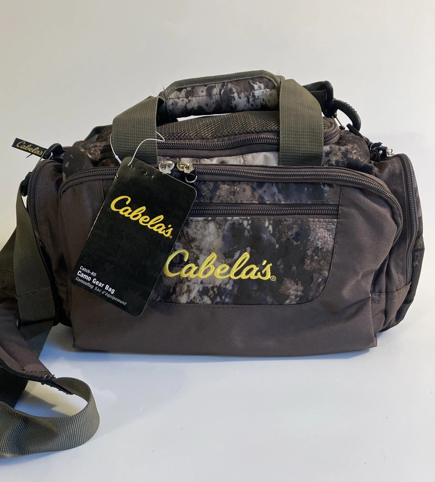 CABELAS CAMO Camouflage MINI Catch-All DUFFLE Gear Blind Hunting BAG Zip Pockets