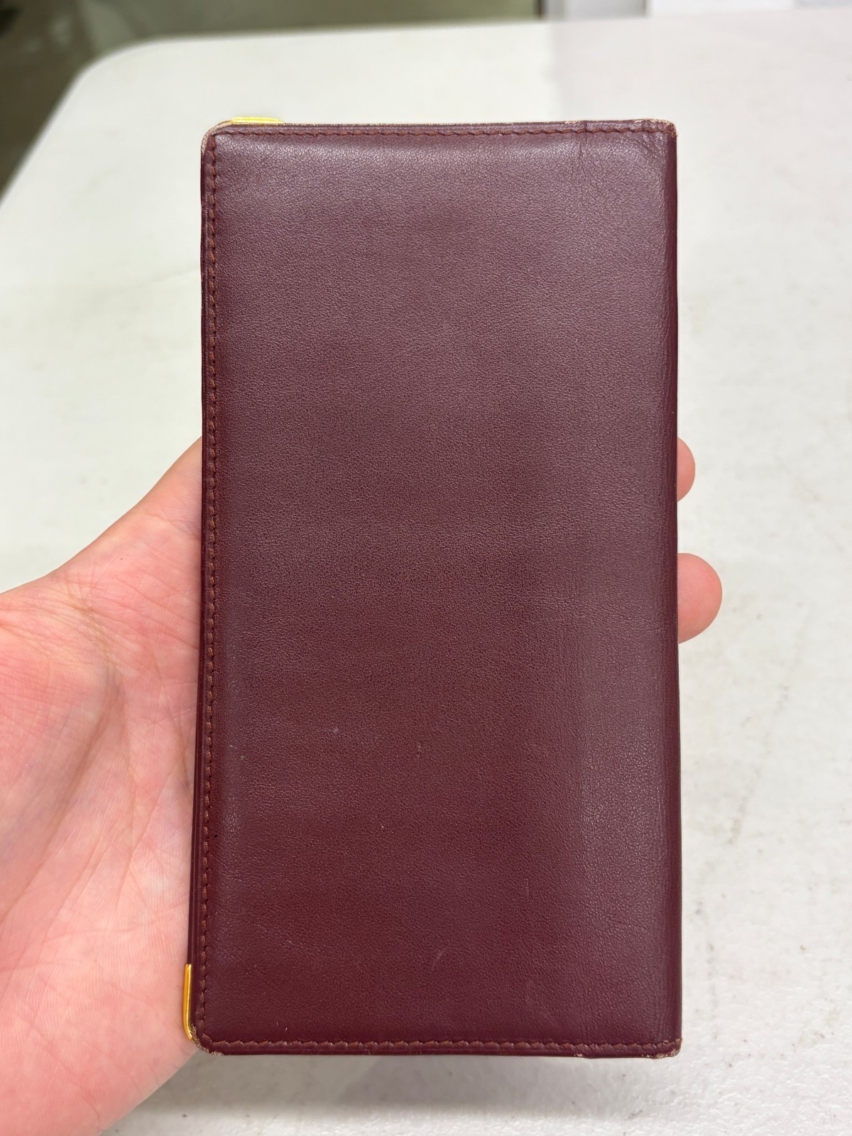 Cartier Leather Long Bifold Wallet in Burgundy / Pre-Owned