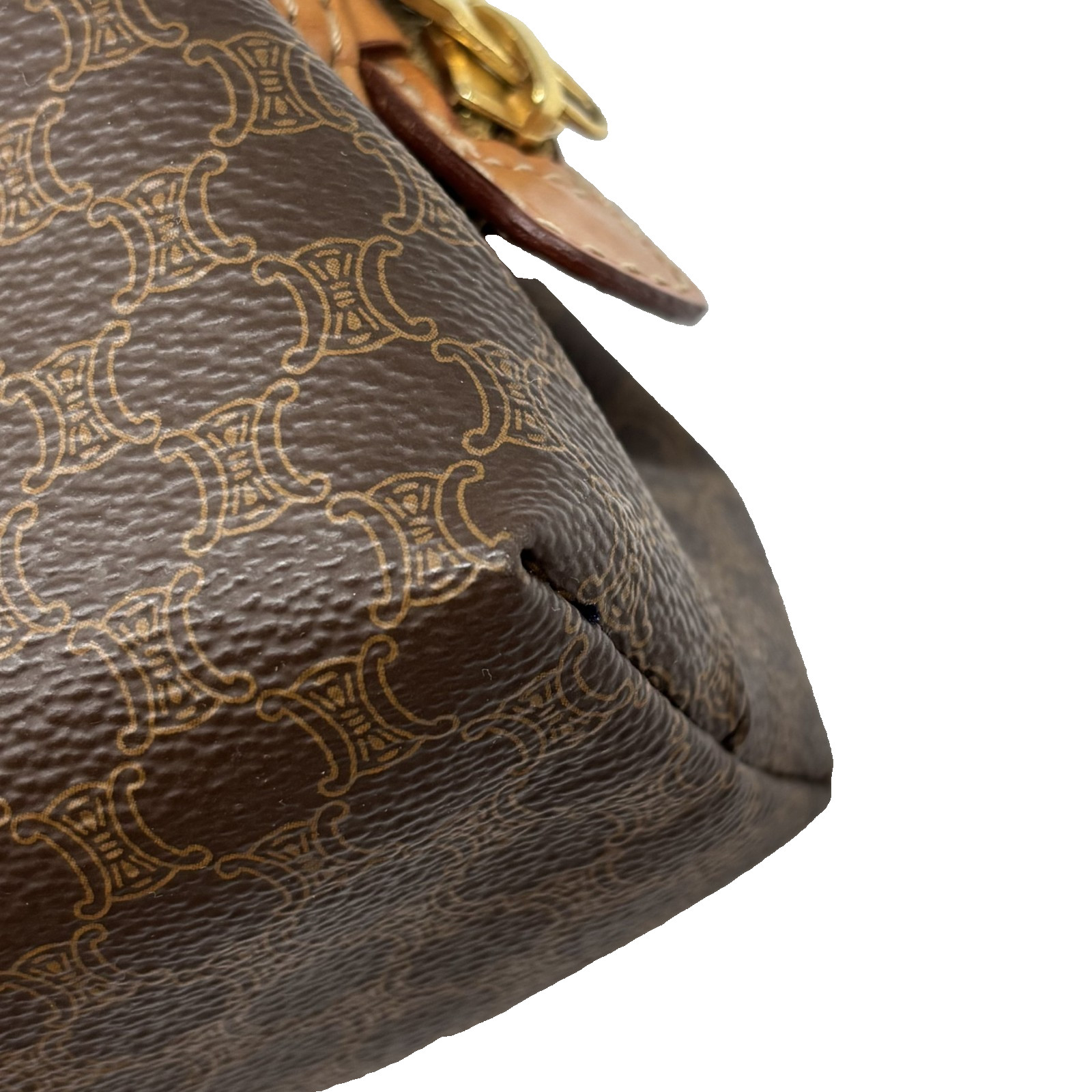 CELINE Macadam Cosmetic pouch leather PVC