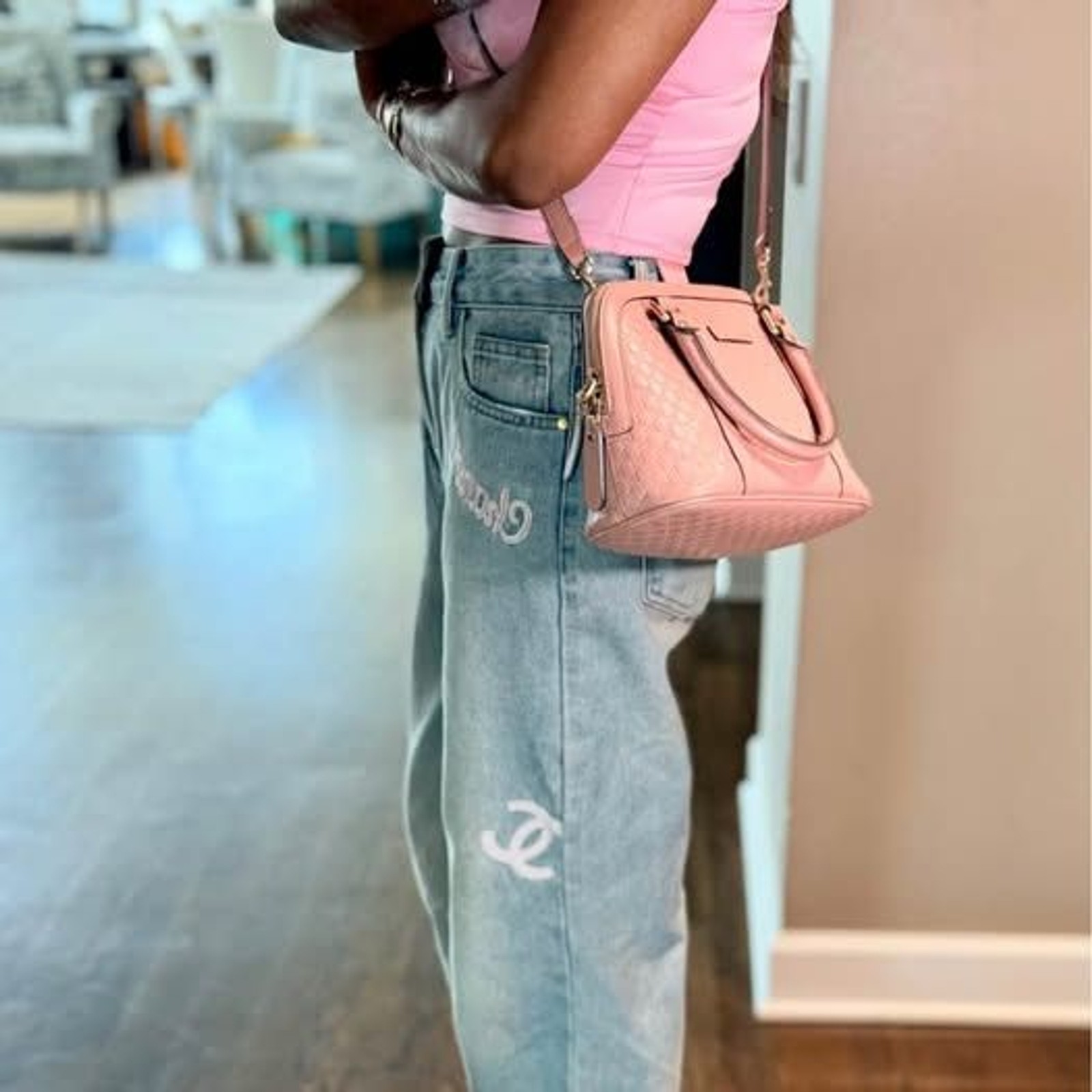 💗 Gucci Guccissima Pink Leather Mini Dome Bag Crossbody + dustbag Authentic 💗