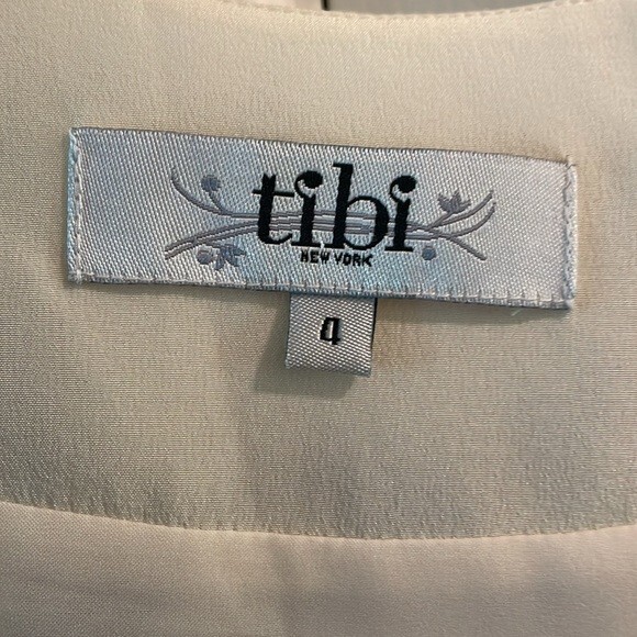 TIBI Multicolor Beaded + Embellished Print Silk Top 4