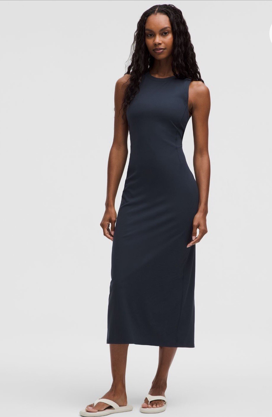 lululemon all aligned ribbed midi dress In Navy BLUE SZ 14 NWT