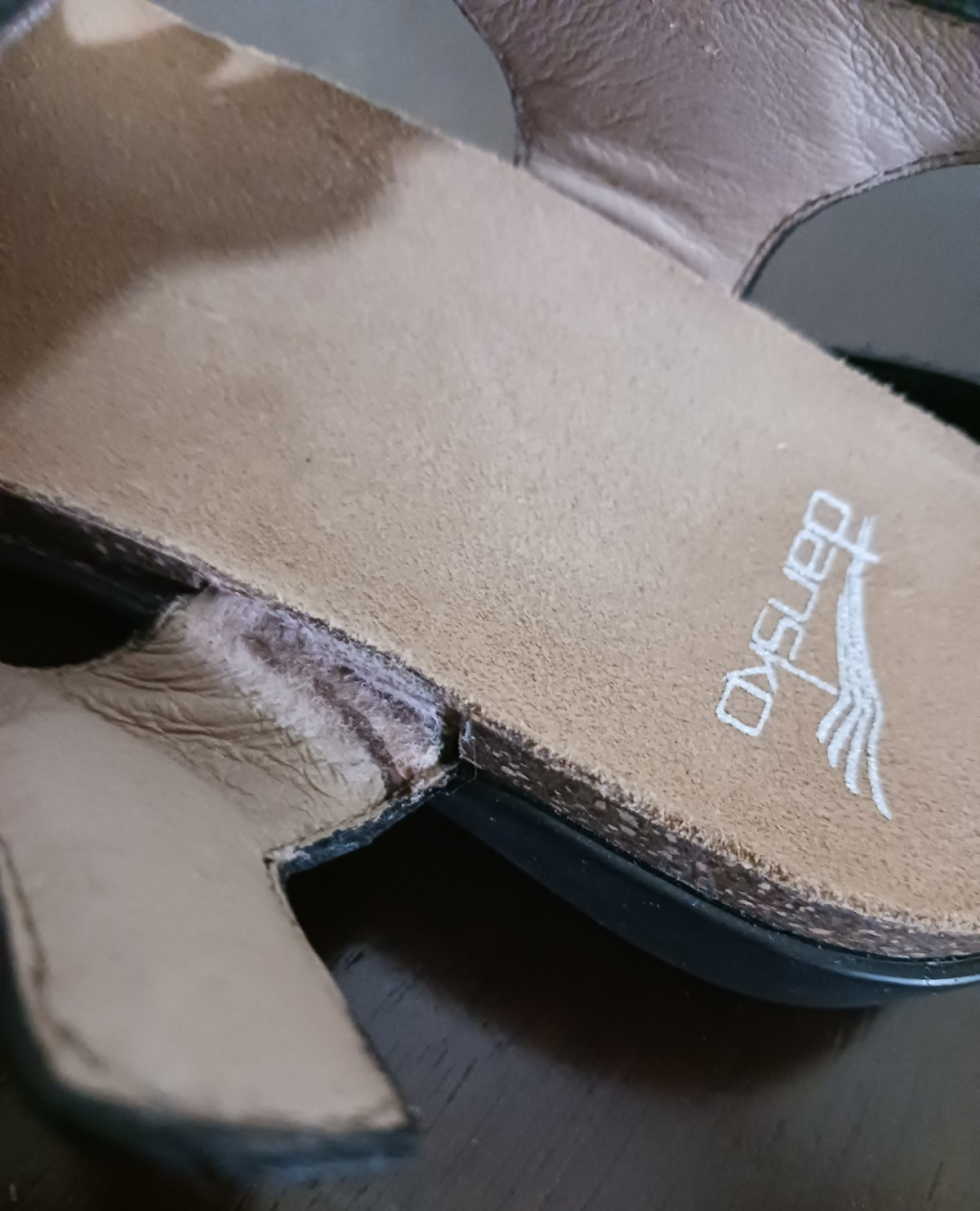 DANSKO Women’s REECE Leather Sandals Black Waxy Burnished [EU 38] US 7.5/8-NWD