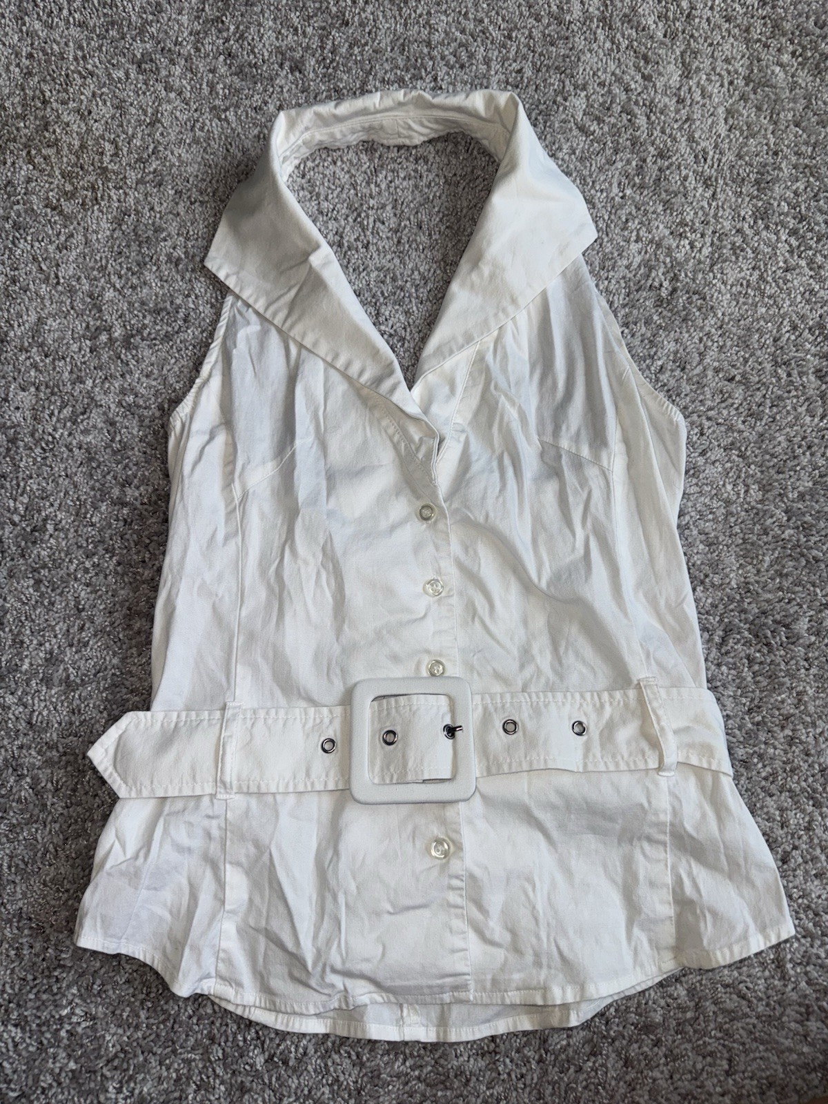 VINTAGE Y2K Rampage Clothing Co. Collared Halter Blouse Top Sz S DISCONTINUED