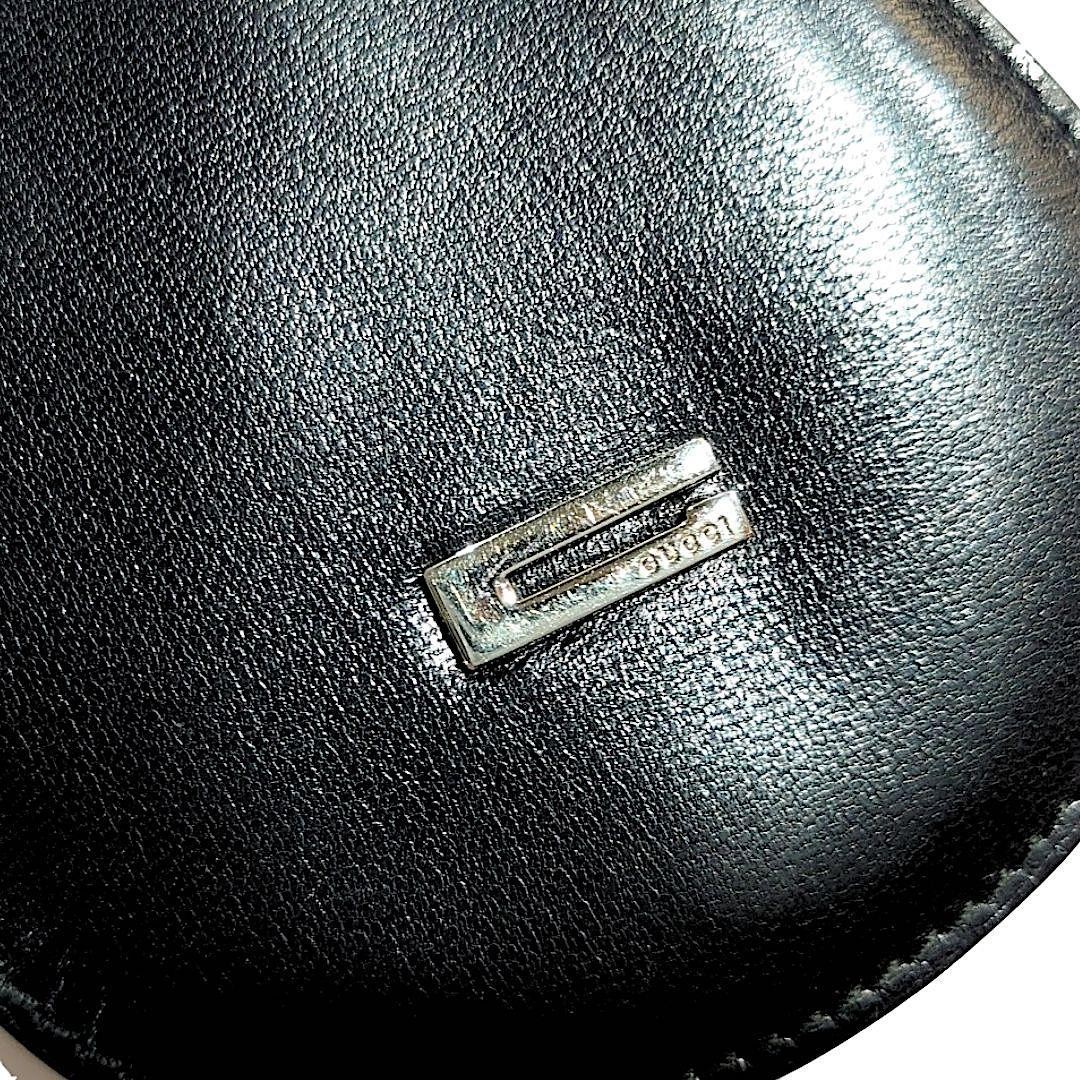 GUCCI G Logo Coin Case Coin Purse Leather Black