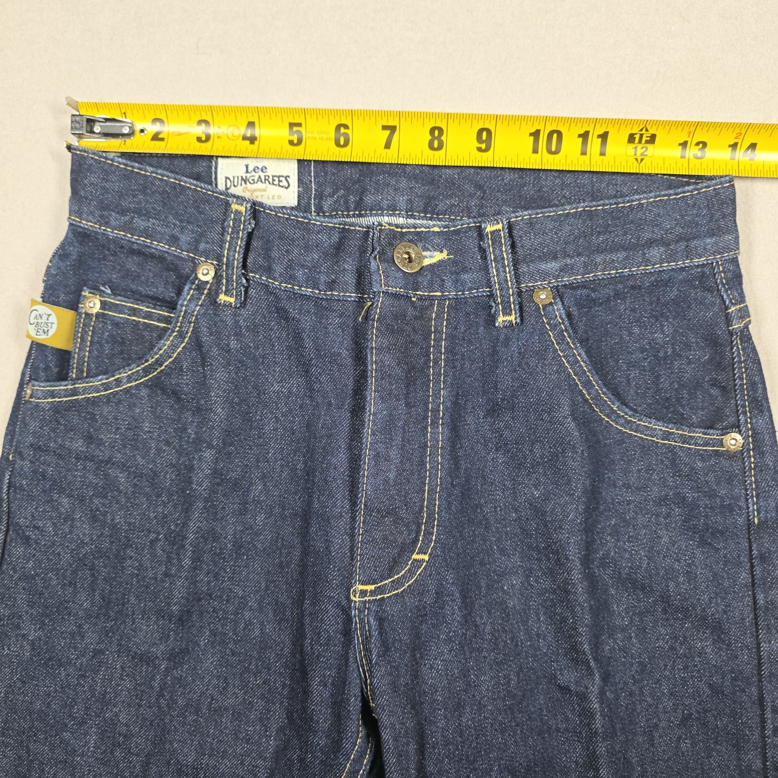 Vintage Lee Dungarees Jeans Men’s 27×32 Dark Wash Straight Made in USA Bust Em