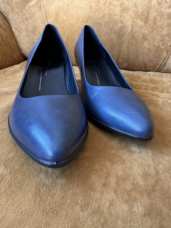 women ecco heels navy leather 38 #3QTR