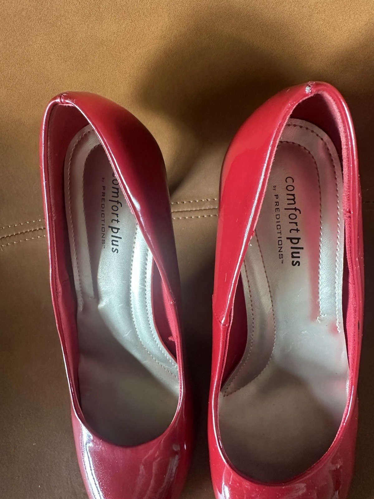 Comfort Plus By Predictions Red Patent Heels Pumps Women’s 8.5 3” Classic