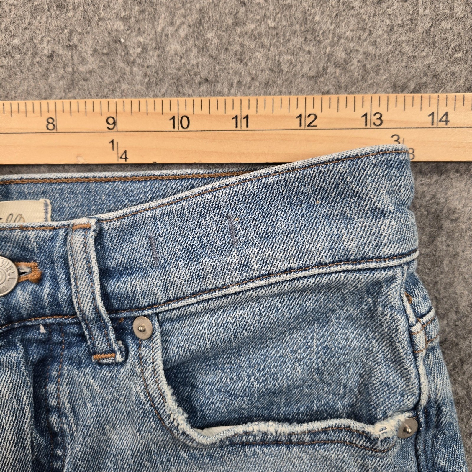 Madewell 90s Straight Jeans Womens 25P Blue Medium Wash Mid Rise Stretch Denim