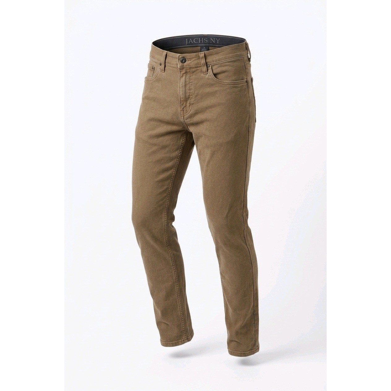 Jachs NY Mens Stretch Twill Slim Straight Pants Tan Brown 30×32