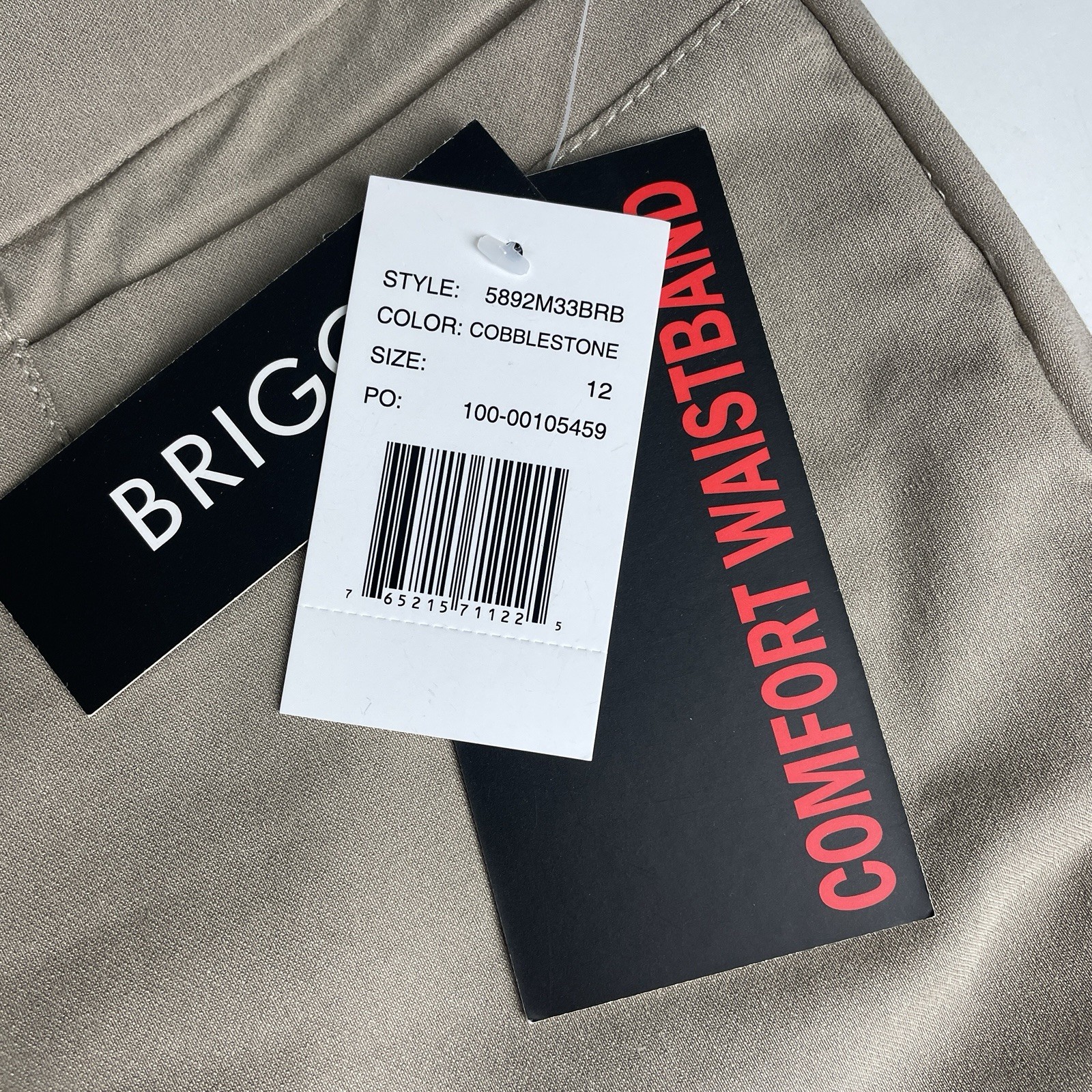 BRIGGS Hidden Elastic Comfort Waistband Beige Crop Pants Size 12 Pull On NEW