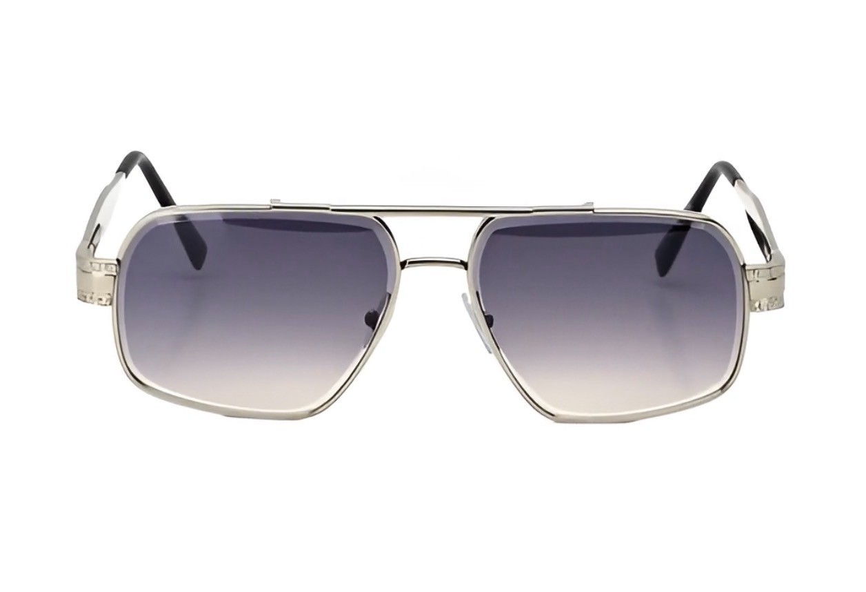 Men Sunglasses Classic Black Lens Square Fashion Design Gold Metal Frame Shades