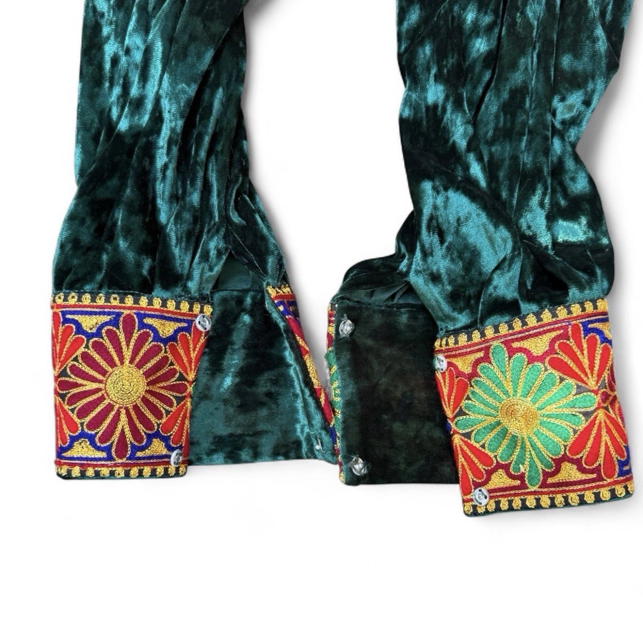 Afghan Traditional Kuchi Hand sewn Velvet Dress Set Shisha Beads Embroidery