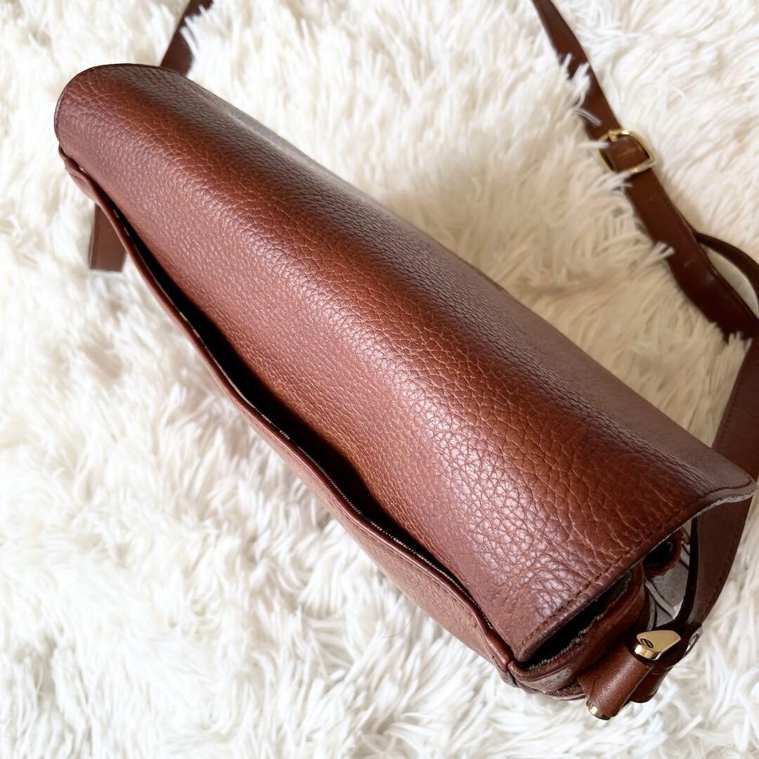 Burberry Brown Leather Nova Check Crossbody Shoulder Bag Vintage Unisex