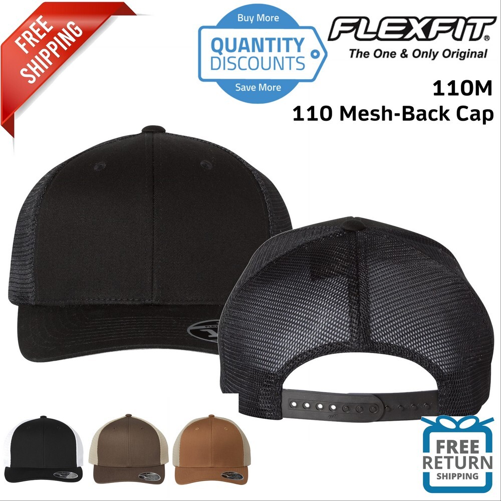 Flexfit 110 Men Mesh-Back Cap Ball Hat 110M Snapback Six-Panel Mid-Profile