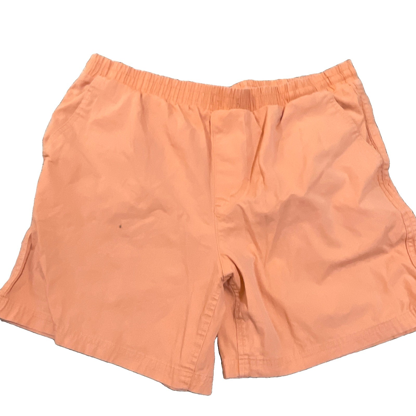 Men’s Orange Solid Elastic Waist Shorts w/ Pockets Size M Regular Fit