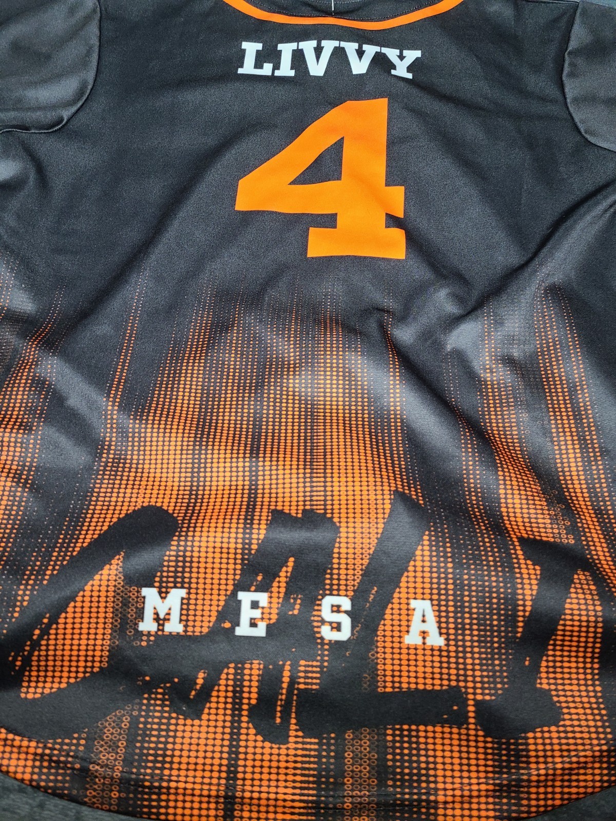 Illusive Apparel Custom Baseball Jersey Black Orange Cali Mesa Crush Livvy 4 AXL