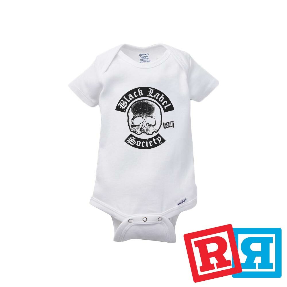 Black Label Society Gerber Baby Onesie® Cotton Unisex White Short Sleeve