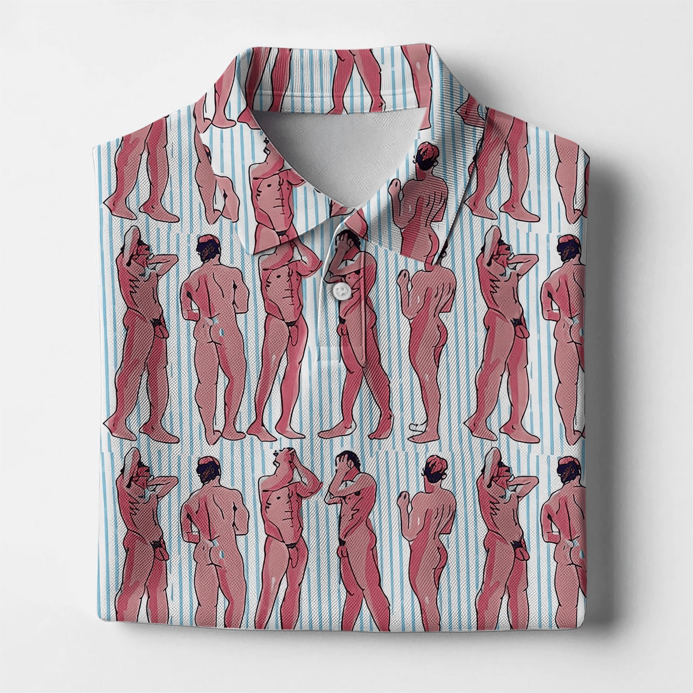 Abstract Figure Golf Polo, Modern Art Golf Shirt Men, Golfer Gift