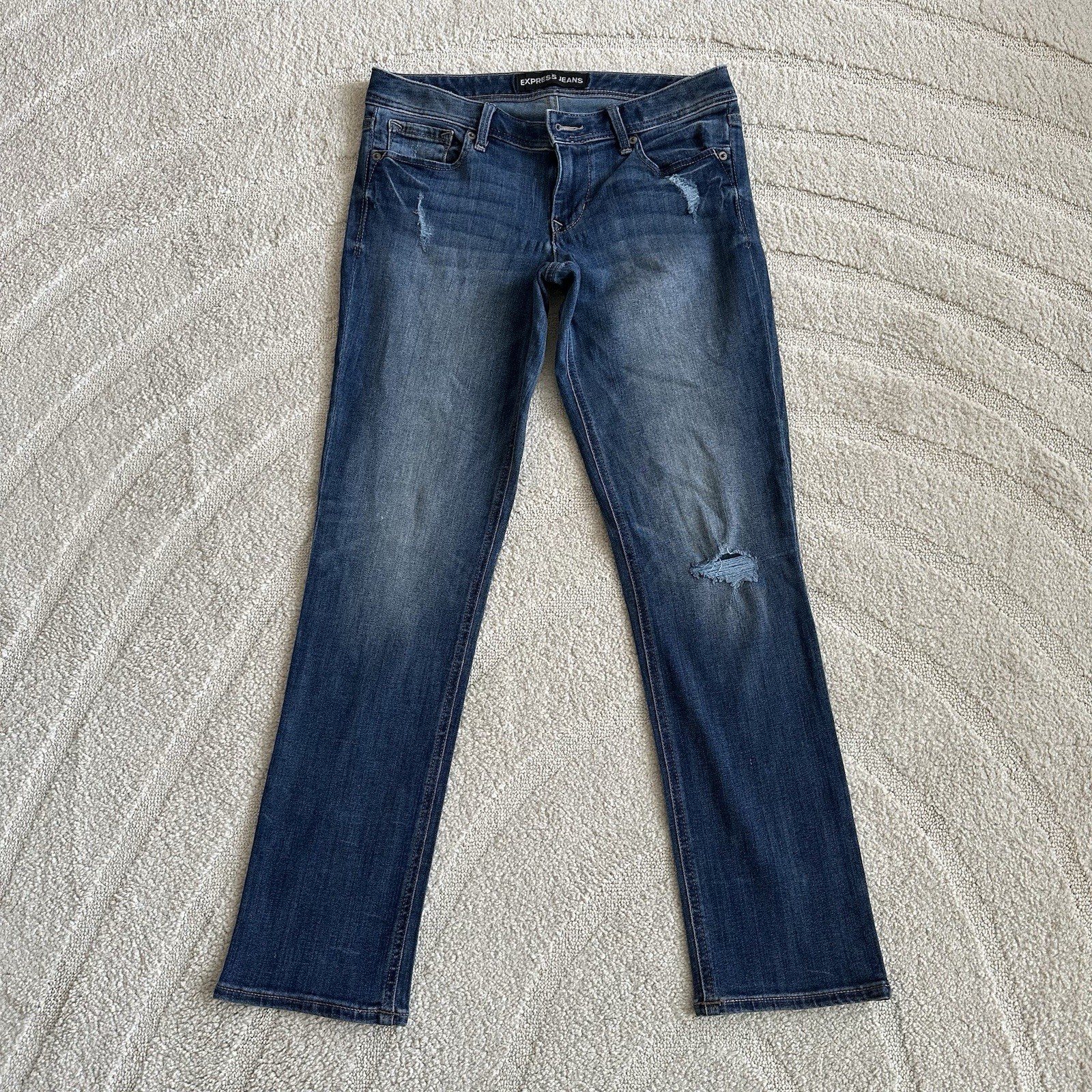 Express Cropped Skinny Fit Denim Jeans Blue Women’s 6 30W x 29L