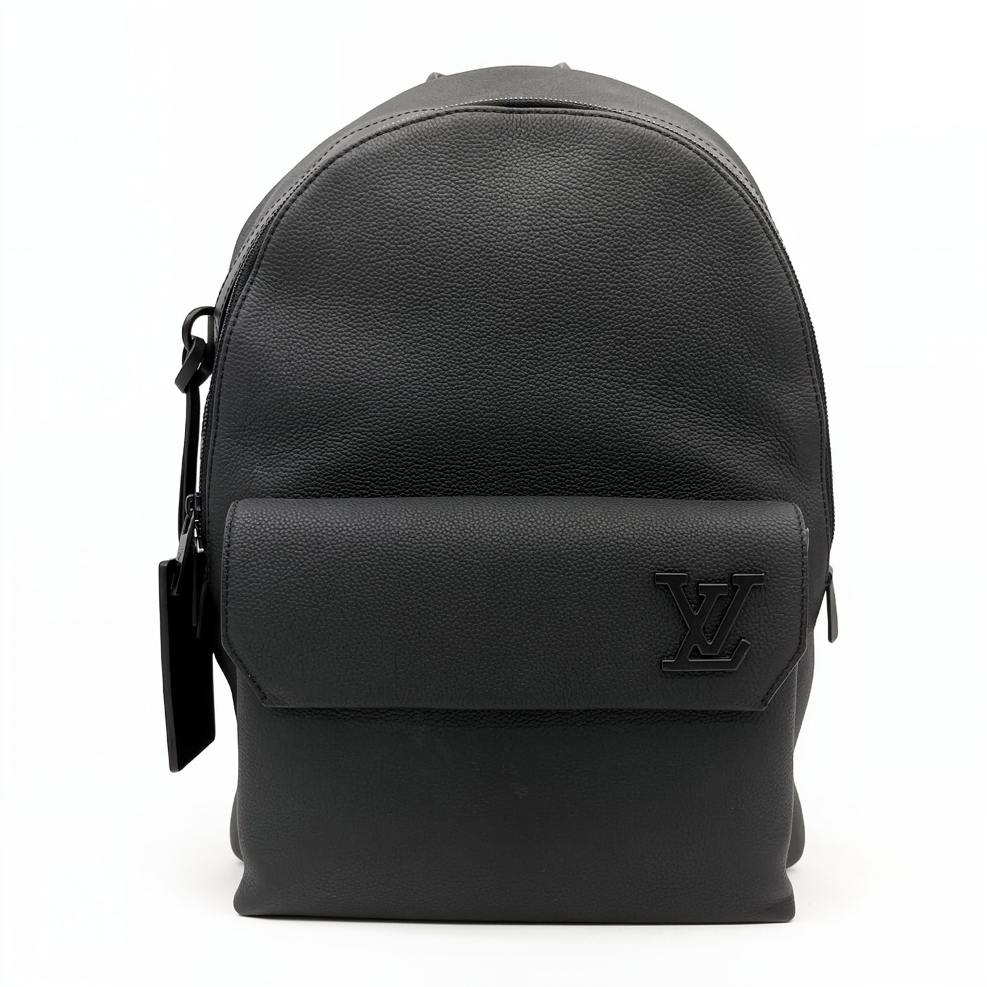 Louis Vuitton Black Leather Backpack Matte Men’s Commute Travel Bag Used
