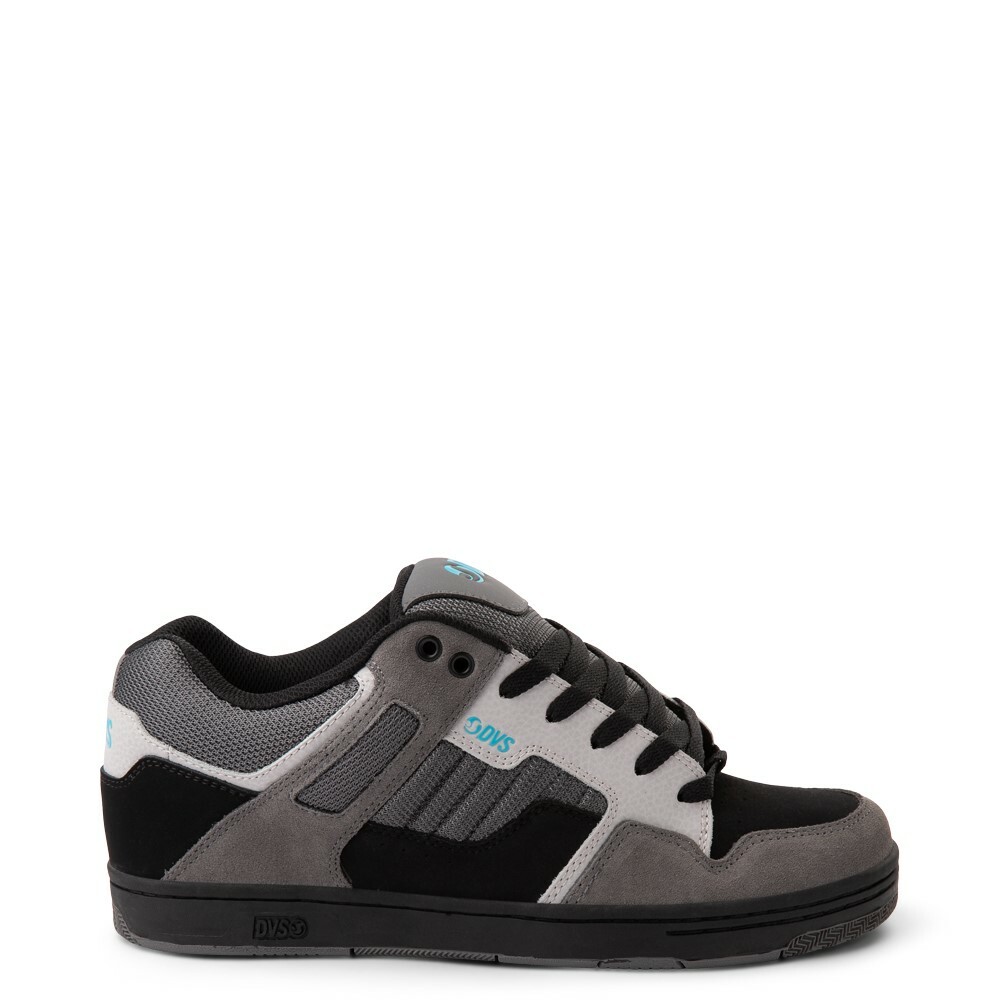 Mens DVS Enduro 125 Skate Shoe Black Charcoal and Turquoise Suede